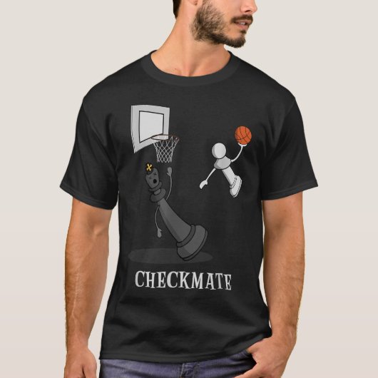 Funny Checkmate Chess Basketball Board King P T-shirt (Voorkant)