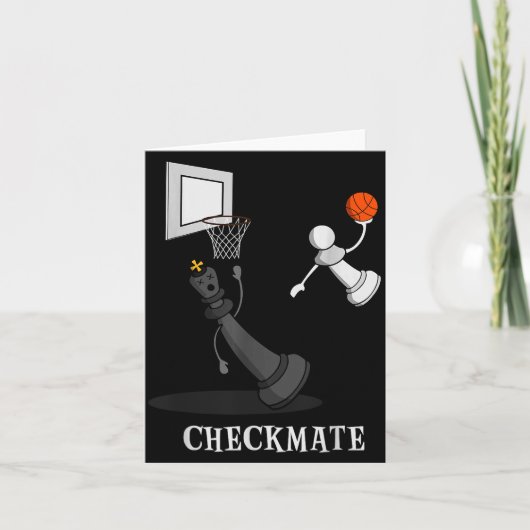 Funny Checkmate Chess Basketball Game Board King P Kaart (Voorkant)