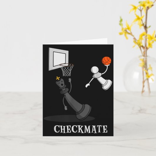 Funny Checkmate Chess Basketball Game Board King P Kaart (Gele Bloem)