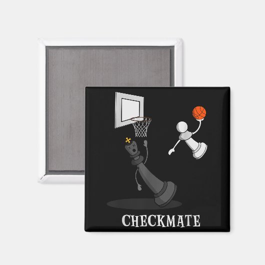Funny Checkmate Chess Basketball Game Board King P Magneet (Voorkant / Achterkant)