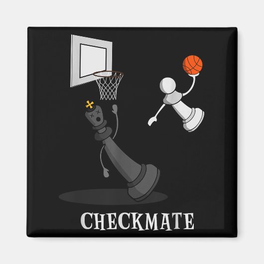 Funny Checkmate Chess Basketball Game Board King P Magneet (Voorkant)