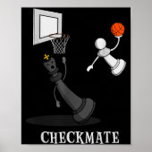 Funny Checkmate Chess Basketball Game Board King P Poster (Voorkant)