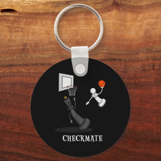 Funny Checkmate Chess Basketball Game Board King P Sleutelhanger (Voorkant)