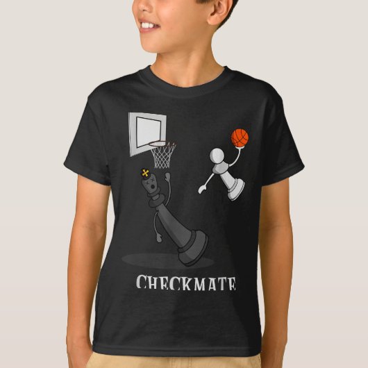 Funny Checkmate Chess Basketball Game Board King P T-shirt (Voorkant)