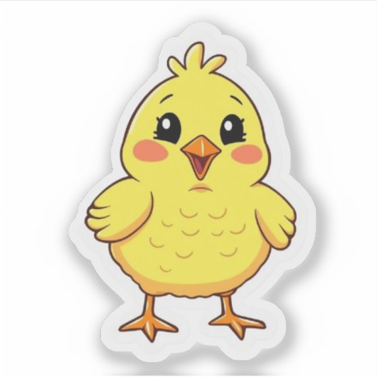 Funny Cheeky Easter Chick Spring Holiday Sticker (Voorkant)