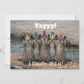 🎓Funny Cheeky Otter Celebration Card – Custom  Kaart (Voorkant)
