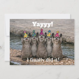 🎓Funny Cheeky Otter Celebration Card – Custom Kaart