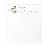Funny "Cheeps from mama" Chickadee, Bird Tracks Notitieblok (Voorkant)