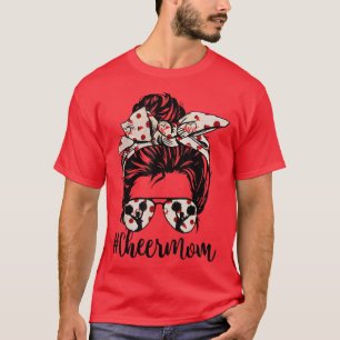 Funny Cheer Mam Messy Bun Glassessment Lover Mothe T-shirt