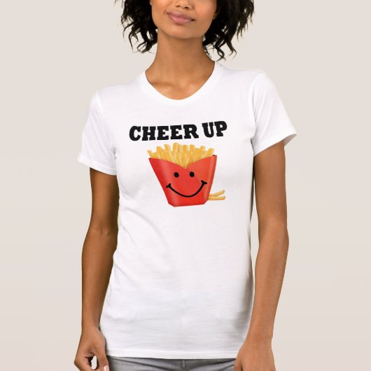 Funny Cheer Up French Fry T-shirt (Voorkant)