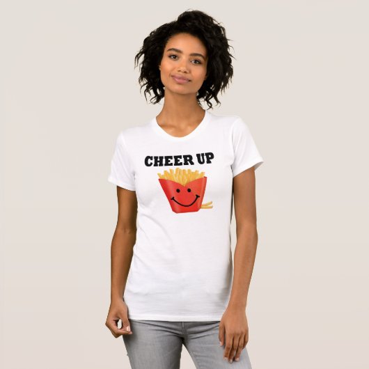 Funny Cheer Up French Fry T-shirt (Voorkant volledig)