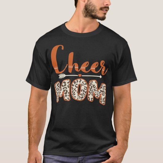 Funny Cheerlead mam Leopard Cheetah Print Cheer T-shirt (Voorkant)