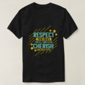 Funny Cheerlead Respect Uw bloedingen beschermen u T-shirt (Design voorkant)