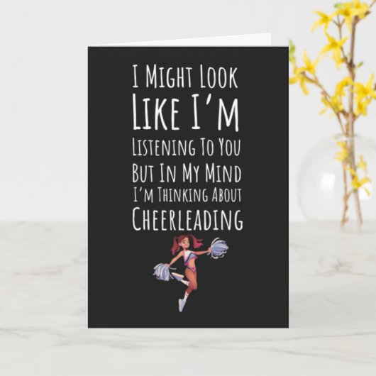 Funny Cheerleading Cards Cheerleader Sports Black Kaart (Gele Bloem)