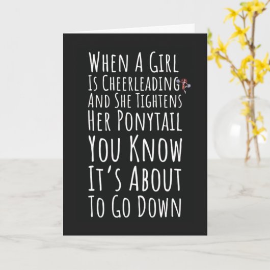 Funny Cheerleading Cards Girly Girls Cheerleader Kaart (Gele Bloem)