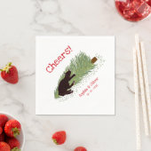 Funny Cheers! Black Cat vs Christmas Tree Holidays Servet (Insitu)