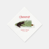 Funny Cheers! Black Cat vs Christmas Tree Holidays Servet (Hoek)