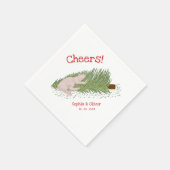 Funny Cheers White Cat vs Christmas Tree Holidays Servet (Hoek)