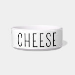 Funny Cheese Dog Voerbakje<br><div class="desc">Deze minimalistische hondenkom is voorzien van het woord "kaas" in vetgedrukte zwarte tekst op een schone witte keramische basis. Ontworpen voor moderne hondenliefhebbers,  combineert het stijl en humor in een slank,  functioneel stuk. Ideaal voor honden met een foodie-instelling en huisdierouders die houden van trendy,  ingetogen accessoires.</div>