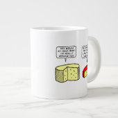 Funny Cheese Lovers Cartoon Art Turophiles Grote Koffiekop (Voorkant rechts)