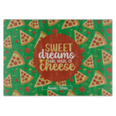 Funny Cheese Pun Retro Italiaans Pizza Pattern Snijplank (Voorkant)