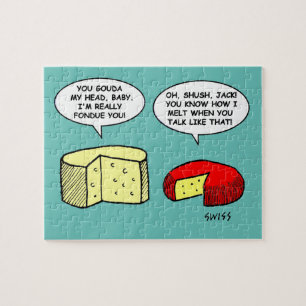 Funny Cheese Tasting Party Smalltalk Cartoon Legpuzzel