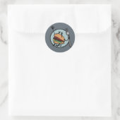 FUNNY CHEESEBURGER GRAPHIC ROUND MATTE STICKKERS RONDE STICKER (Tas)