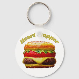 Funny Cheeseburger Heart Stopper Design  Sleutelhanger