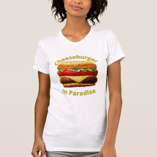 Funny Cheeseburger in Paradise T-shirt (Voorkant)