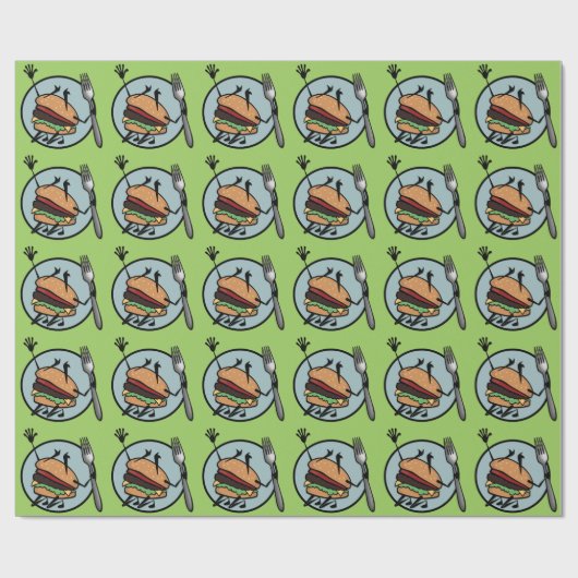 FUNNY CHEESEBURGER MATTE WRAPPING PAPIER (Vlak)