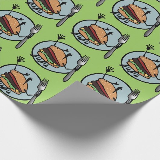 FUNNY CHEESEBURGER MATTE WRAPPING PAPIER (Hoek)