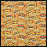 Funny Cheeseburger over het gele voedselpatroon Stof<br><div class="desc">Dit grappige patroonweefsel van cheeseburgers op geel is perfect voor kinderambachten,  kleding en nog veel meer,  inclusief gezichtmaskers. Veel plezier! Ontworpen door een wereldberoemde kunstenaar ©Tim Coffey.</div>