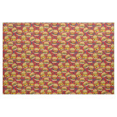 Funny Cheeseburger over het rode voedselpatroon Stof (Fat Quarter)