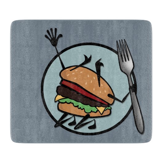 FUNNY CHEESEBURGER SQUARE CUTARE BOARD SNIJPLANK (Voorkant)