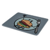 FUNNY CHEESEBURGER SQUARE CUTARE BOARD SNIJPLANK (Hoek)