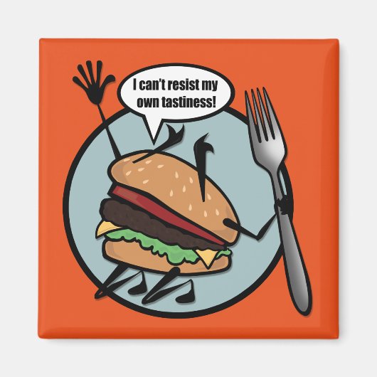 FUNNY CHEESEBURGER SQUARE MAGNET (Voorkant)