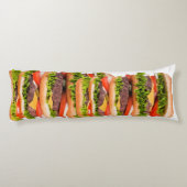 Funny Cheeseburger Stack Lichaamskussen (Achterkant)