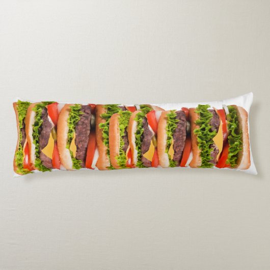 Funny Cheeseburger Stack Lichaamskussen (Achterkant)