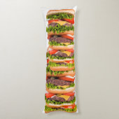 Funny Cheeseburger Stack Lichaamskussen (Achterkant (Verticaal))