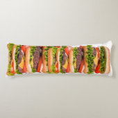 Funny Cheeseburger Stack Lichaamskussen (Voorkant)