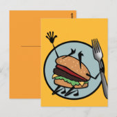 FUNNY CHEESEBURGER VERTISCH BRIEFKAART (Voorkant / Achterkant)