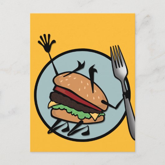 FUNNY CHEESEBURGER VERTISCH BRIEFKAART (Voorkant)