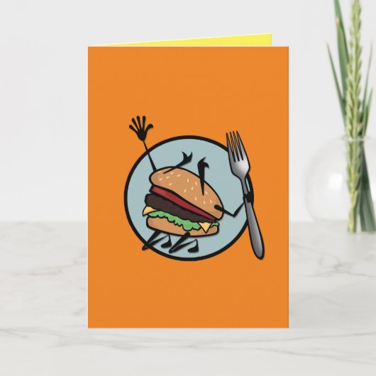 FUNNY CHEESEBURGER VERTISCH WENSKAART KAART (Voorkant)