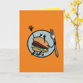FUNNY CHEESEBURGER VERTISCH WENSKAART KAART (Gele Bloem)