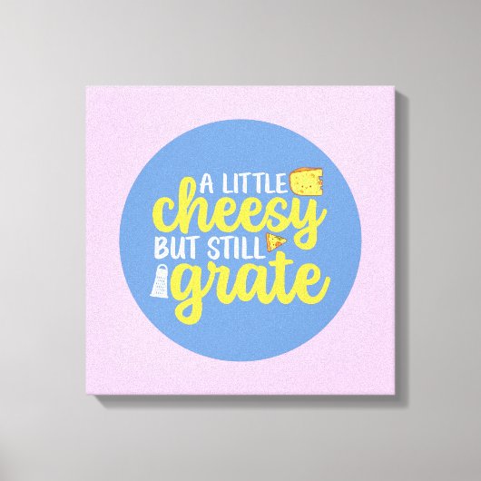 Funny Cheesy, Grate Pastel Color Wall Art Canvas Afdruk (Voorkant)