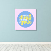 Funny Cheesy, Grate Pastel Color Wall Art Canvas Afdruk (Insitu (Houten vloer))