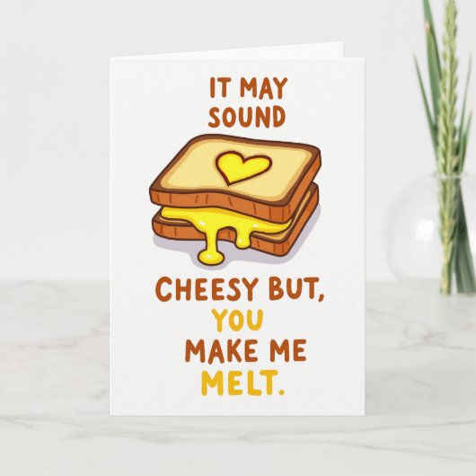 Funny Cheesy Melt Love Card Kaart (Voorkant)