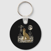 Funny Cheetah Cowboy Western Ufo Safari Animal  Sleutelhanger (Voorkant)