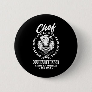 Funny Chef Amazing Culture Beast Chef Cookin Ronde Button 5,7 Cm