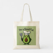 Funny Chef Avocado "Good Fat" Reusable Tote Bag (Achterkant)